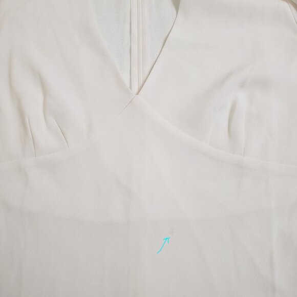 RIXO Womens Bridal Toni Feathered Mini Dress 14 White V-Neck Wedding Par… - Picture 16 of 16